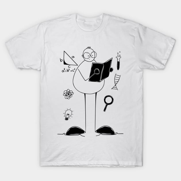 school student minimalist line art T-Shirt by JindaibrahimArt